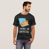 T-shirt Chats et ordinateurs (Devant entier)