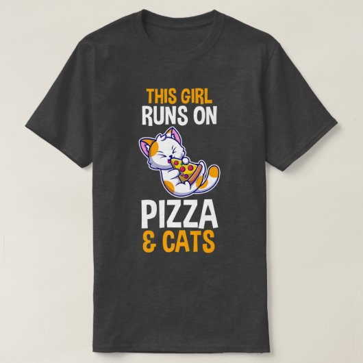 T-shirt Chats et pizza (Design devant)