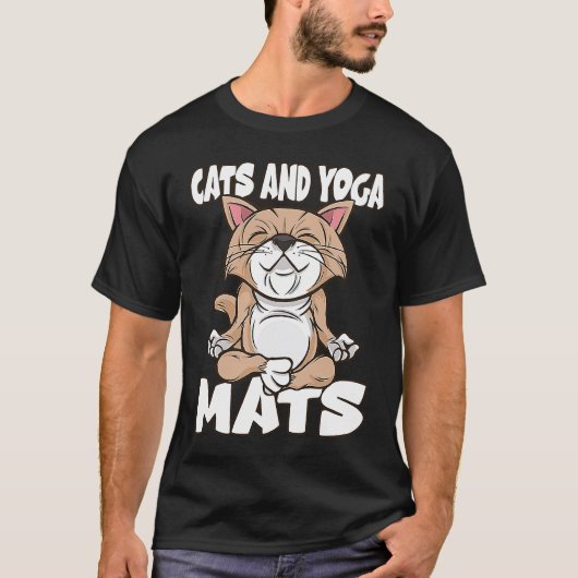 T-shirt Chats et tapis de yoga (Devant)