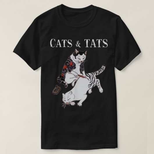 T-shirt Chats et Tats amoureux du tatouage de chat tee - s (Design devant)