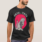 T-shirt Chats Et Tats T Chemise Chat Tatouage Tee - shirt (Devant)