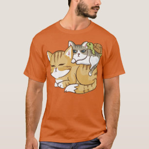 T-shirt Chats et une tortue Pile mignonne Kawaii Anime Kaw