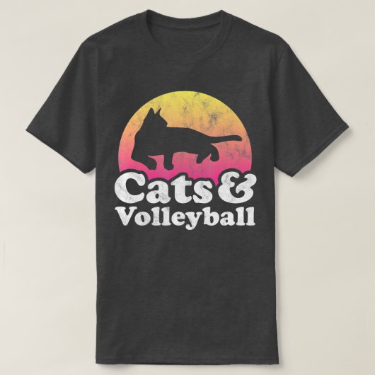 T-shirt Chats et volleyball hommes ou femmes chat (Design devant)