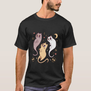 T-shirt Chats fantômes Spooky Halloween rétro Femmes Fille