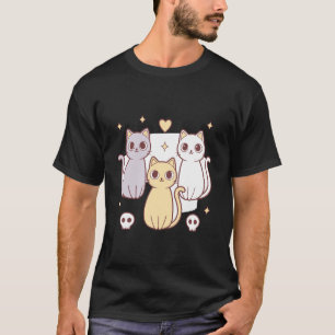 T-shirt Chats fantômes Spooky Halloween rétro Femmes Fille