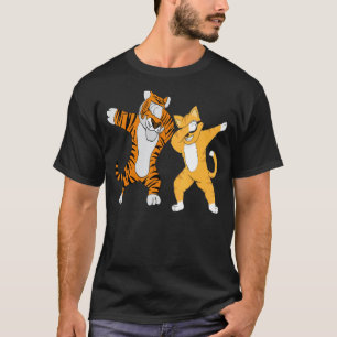 T-shirt Chats féminins réflexion amis tigres  Mignon