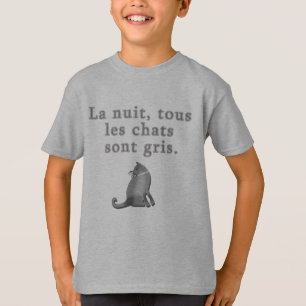 T-shirt Chats français indiquant des produits