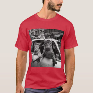 T-shirt Chats gangsters drôles fille de rue vintage