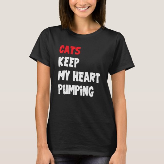T-shirt Chats Gardez Mon Coeur Pompage Chat (Devant)