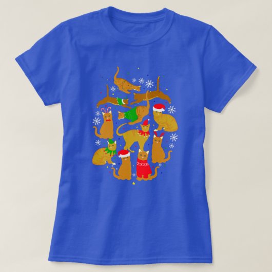 T-shirt Chats Ginger de Noël (Design devant)