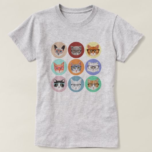 T-shirt Chats Hipster (Design devant)