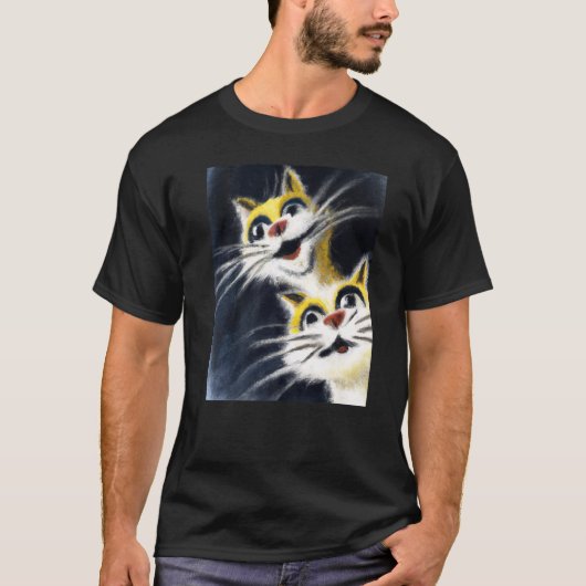 T-shirt Chats idiots deux chats blancs (Devant)