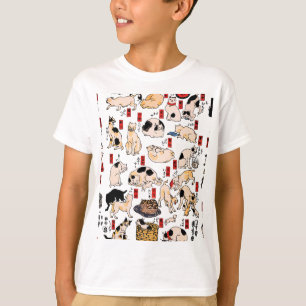 T-shirt chats japonais Ukiyo-e Funny kitty