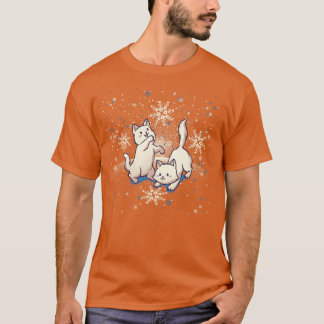 T-shirt Chats jouant avec des flocons de neige par Tobe Fo