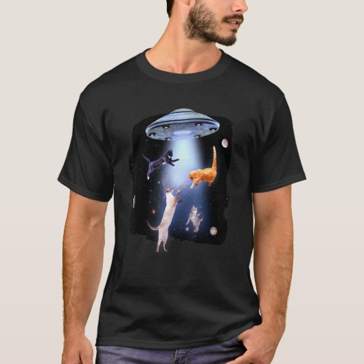 T-shirt Chats Jouant Dans L'Espace (Devant)