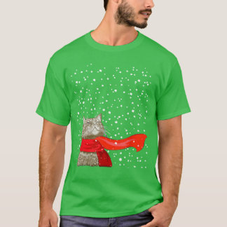 T-shirt Chats Jouent Neige Hiver Drôle Amateur de Chats Jo