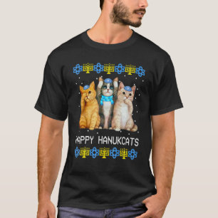 T-shirt Chats juifs heureux Hanukcats Hanukkah Enfants Fe