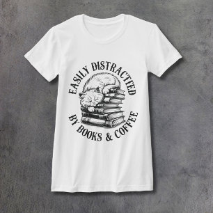 T-shirt Chats, Livres & Café Femme ajusté