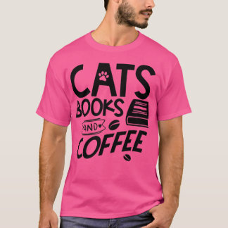 T-shirt Chats livres et café