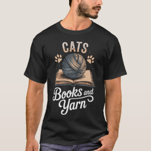 T-shirt Chats Livres Et Fil Drôle Tricot