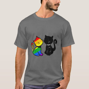 T-shirt Chats Love Lgbt Arc-en-ciel Gay Kittens Fierté col