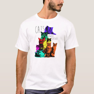 T-shirt Chats. Maintenant un Forever. Chats d'art