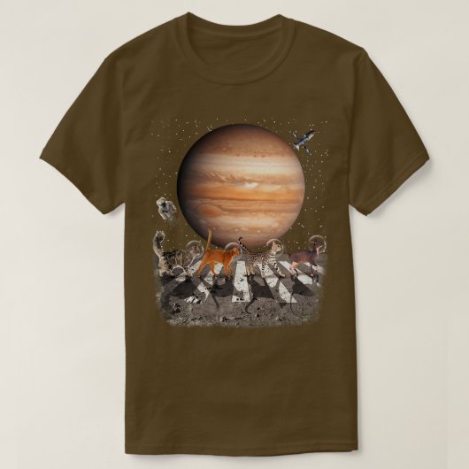 T-shirt Chats Marcher Dans L'Espace Chat Astronaut Jupiter (Design devant)
