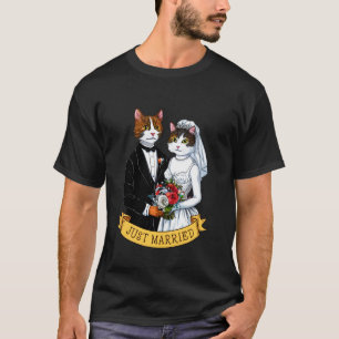 T-shirt Chats Mariés Vintage Mariée Marié Chats Mariage