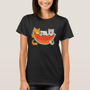 T-shirt Chats Melon Pastèque Chat Tropical Fruit Été