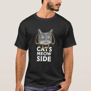 T-shirt Chats Meow Side Cash Me Dehors Comment Bow D