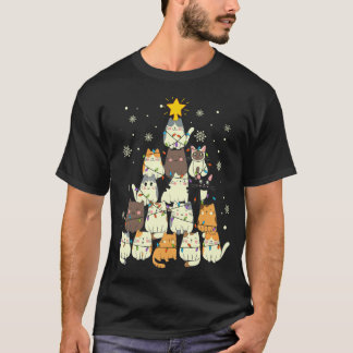 T-shirt Chats mignons Arbre de Noël Drôle