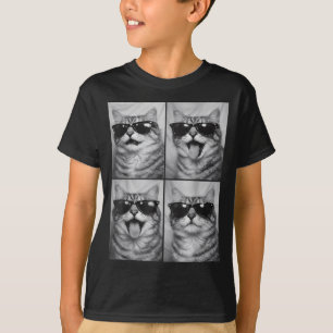 T-shirt Chats mignons avec des lunettes de soleil Photo d'