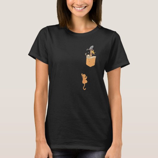 T-shirt Chats mignons dans le poche Chat Kitty (Devant)