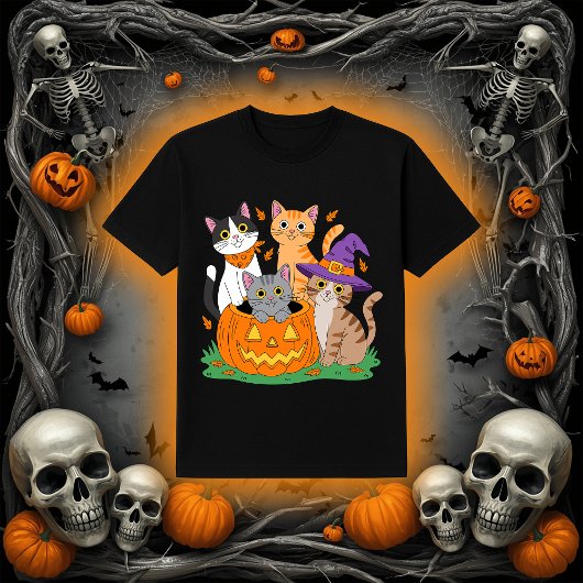 T-shirt Chats mignons dans un Citrouille | Halloween Cat M