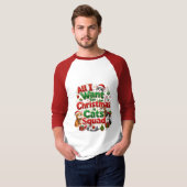 T-shirt Chats mignons de Noël Équipe de conception de vaca (Devant entier)