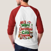T-shirt Chats mignons de Noël Équipe de conception de vaca (Dos)