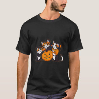 T-shirt Chats mignons d'Halloween avec un Tee Pumpkin