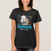 T-shirt Chats mignons J'Aime Quelqu'Un Avec Autisme Couleu (Devant)