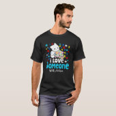T-shirt Chats mignons J'Aime Quelqu'Un Avec Autisme Couleu (Devant entier)