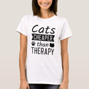 T-shirt Chats moins chers que la thérapie