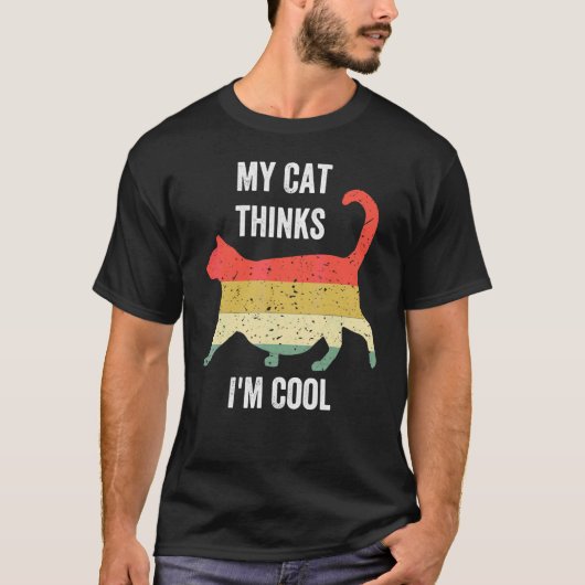 T-shirt Chats Mon chat pense que je suis cool 2 (Devant)