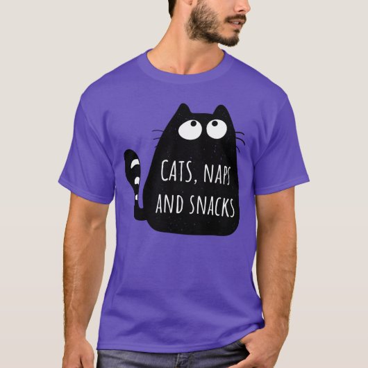 T-shirt Chats Naps et Snacks rétro (Devant)