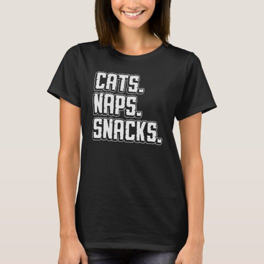T-shirt Chats Naps Snacks Animaux Propriétaire Parent Love (Devant)