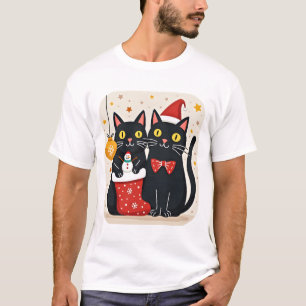 T-shirt Chats Noël Rétro 50s 60s Xmas (1)