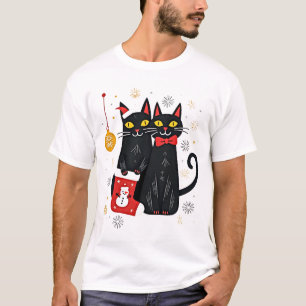 T-shirt Chats Noël Rétro 50s 60s Xmas (2)