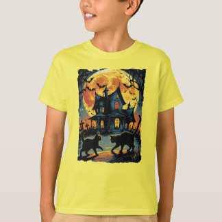 T-shirt Chats noirs à Halloween !
