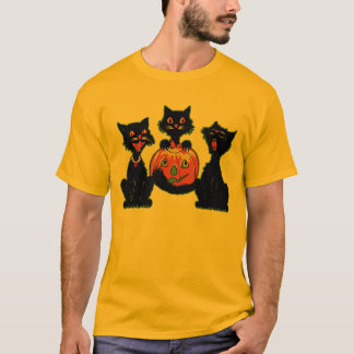 T-shirt chats noirs de Halloween des années 1930 avec Jack