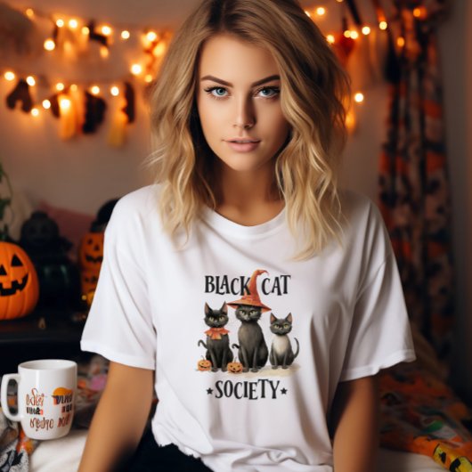 T-shirt Chats noirs d'Halloween vintage