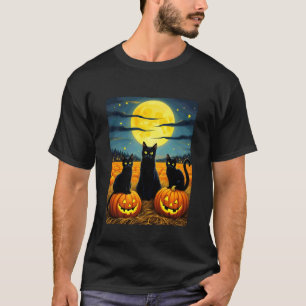 T-shirt Chats noirs effrayants Costume de fête d'Halloween