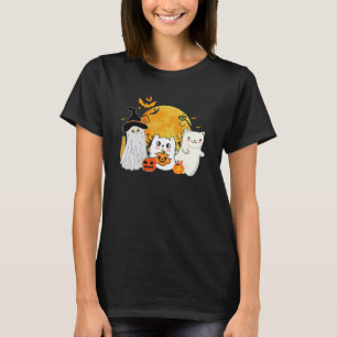 T-shirt Chats noirs en costume de fantôme femmes et hommes